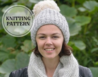 Simple Hat Pattern, Grey Knitted Hat, Hat Knitting Pattern, The Most Simple Of Hat Pattern