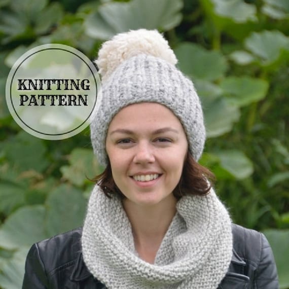 Simple Hat Pattern, Grey Knitted Hat, Hat Knitting Pattern