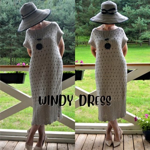 Cotton Knit Dress, Knitting Pattern Dress, Summer Dress, Knitting for Women, Women Dress, Windy Dress