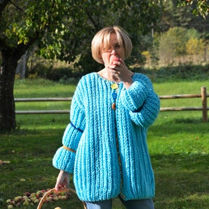 Super Bulky Cardigan Chunky Long Cardigan Knitting Pattern - Etsy