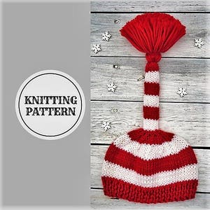 Baby Elf Hat, Newborn Elf Hat, Baby First Christmas, Baby Christmas Outfit, Long Tail Striped Hat, Christmas gift image 10