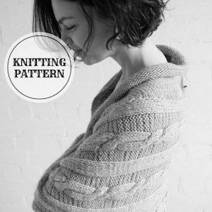 Knitted Shrug, knitted cocoon, knitted cardigan, knitted bolero, PDF knitting pattern, chunky cardigan