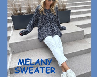 Oversized Cable Sweater Knitting Pattern, Bulky Chunky Knit (PDF Pattern)