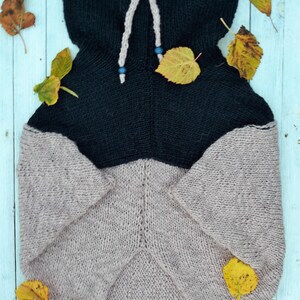 Oversized sweater, PDF knitting pattern ,shrug, over size, plus size, cocoon shrug, hoodie cardigan, knitted cardigan image 10