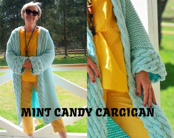 Chunky Cable Knit Cardigan Pattern, Oversized Plus Size (PDF Pattern)