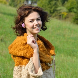 Oversized sweater, PDF knitting pattern ,shrug, over size, plus size, cocoon shrug, hoodie cardigan, knitted cardigan image 2