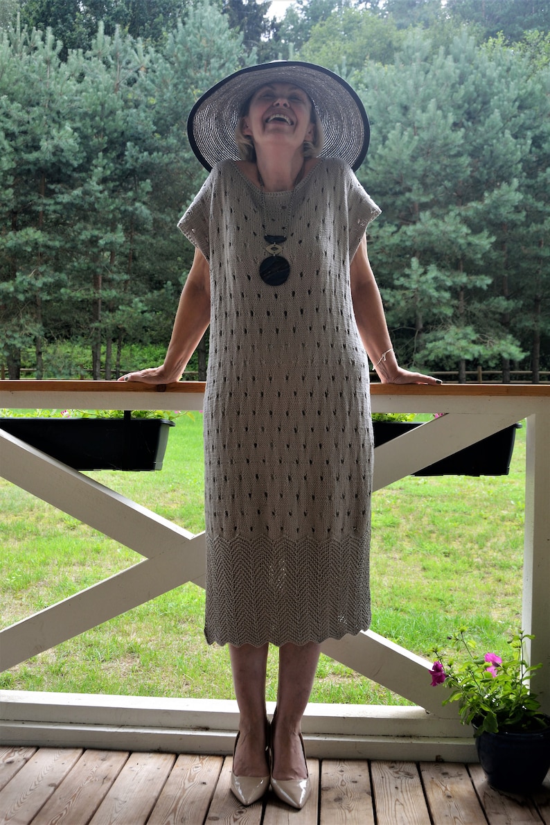 Cotton Knit Dress, Knitting Pattern Dress, Summer Dress, Knitting for Women, Women Dress, Windy Dress image 8