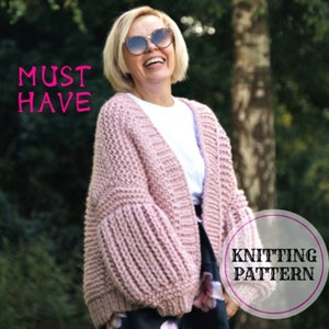 Must Have Cardigan Knitting Pattern, Oversized Chunky Cardigan, Super Bulky Cardigan Knitting Pattern