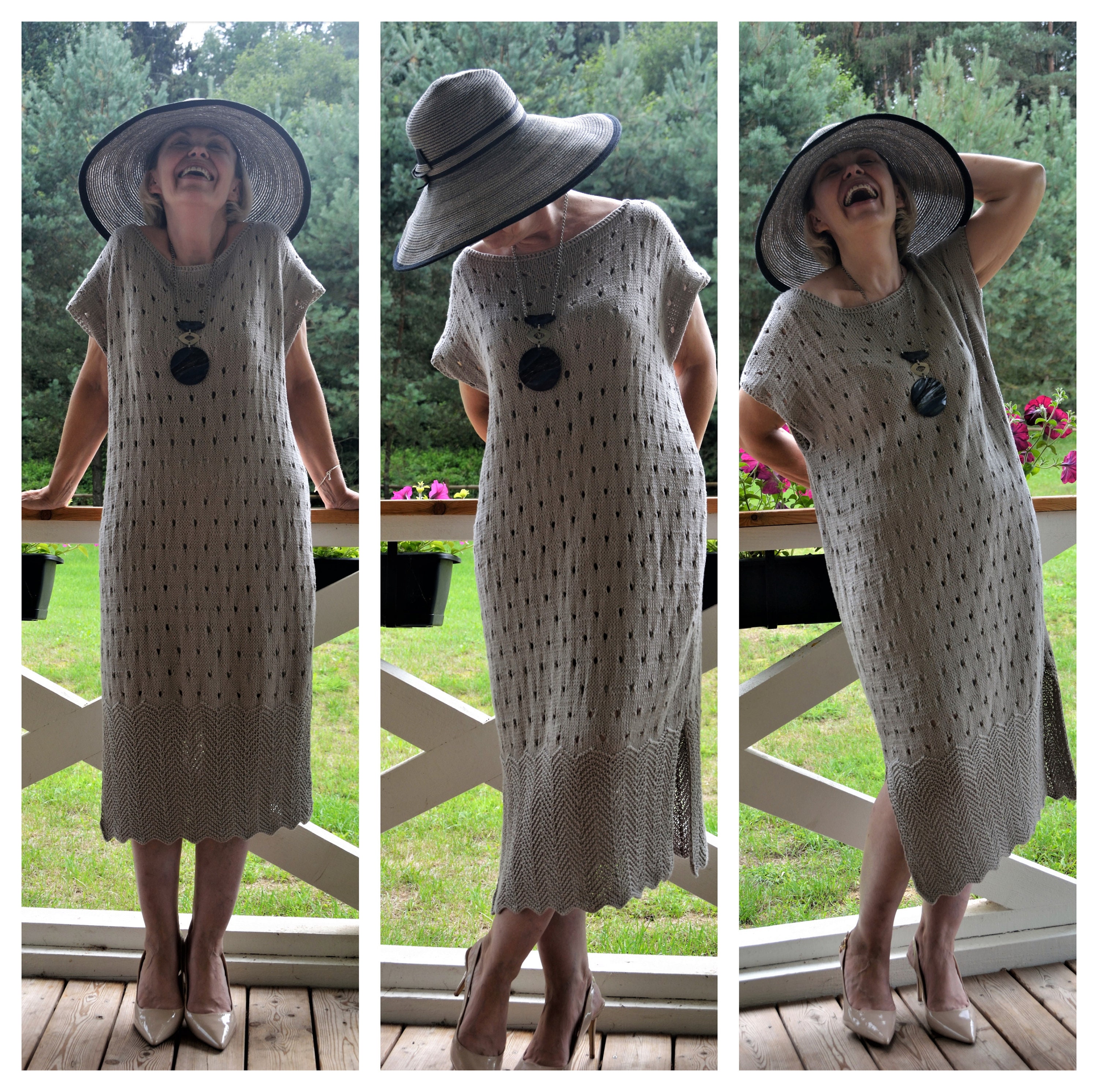 Oversize Cotton Knit Dress, Summer Midi Dress (PDF Pattern - Etsy