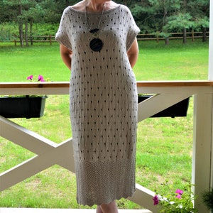 Cotton Knit Dress, Knitting Pattern Dress, Summer Dress, Knitting for Women, Women Dress, Windy Dress image 3