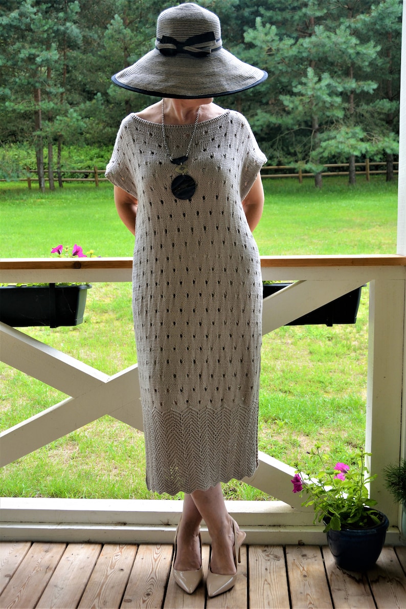 Cotton Knit Dress, Knitting Pattern Dress, Summer Dress, Knitting for Women, Women Dress, Windy Dress image 3