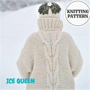 Chunky Knitting Cable Cardigan, Chunky Knitting Pattern, Cable Knit Coat, Oversized Cardigan, Plus Size Knit Cardigan