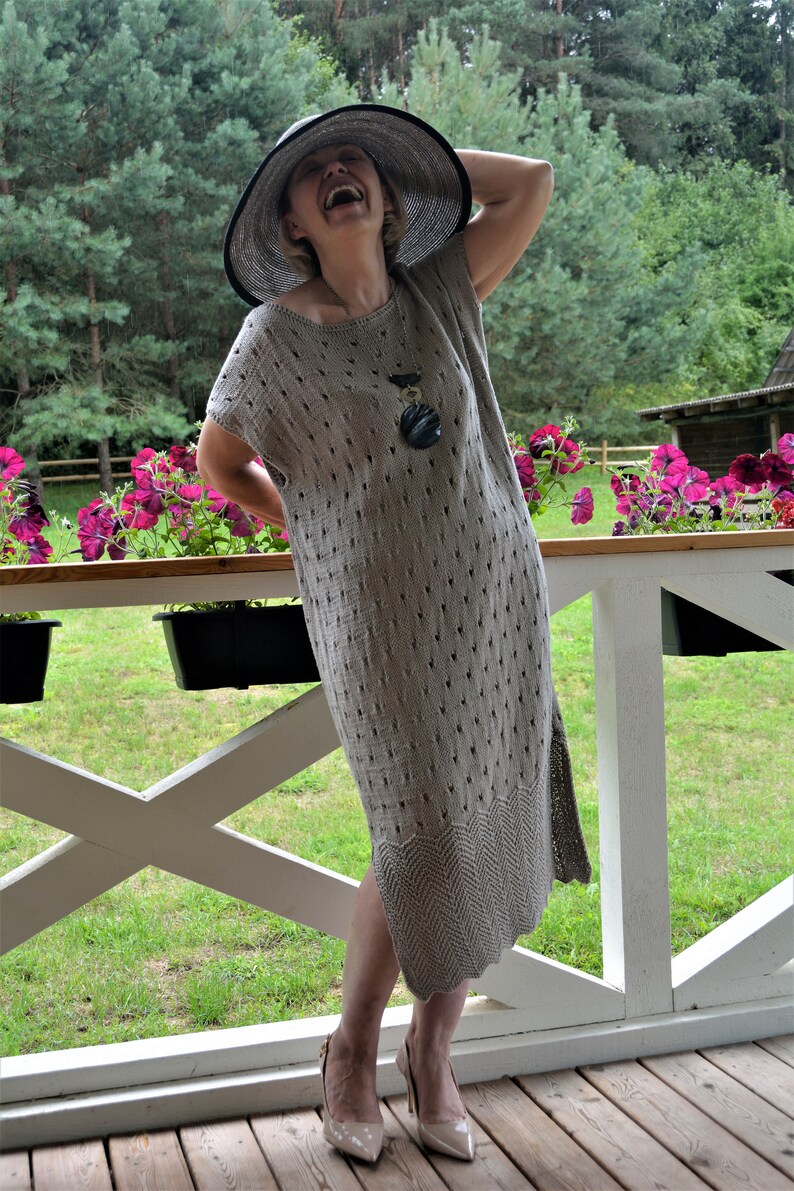 Cotton Knit Dress, Knitting Pattern Dress, Summer Dress, Knitting for Women, Women Dress, Windy Dress image 7