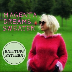 Mohair Sweater Knitting Pattern, Hand Knitted Sweater, Loose Knit Jumper, Chunky Knitting Pattern, Pullover Knitting Pattern