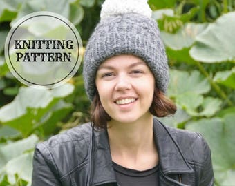 Gradient Cable Neck Cowl and Hat Knitting Pattern, Chunky Neck Cowl, Chunky Hat Knitting Pattern