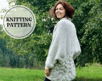 Oversized Shrug Knitting Pattern, Chunky Bolero Cardigan (PDF Pattern)