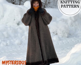 Grobstrick-Hoodie-Mantel-Muster, übergroße Strickjacke (PDF-Muster)