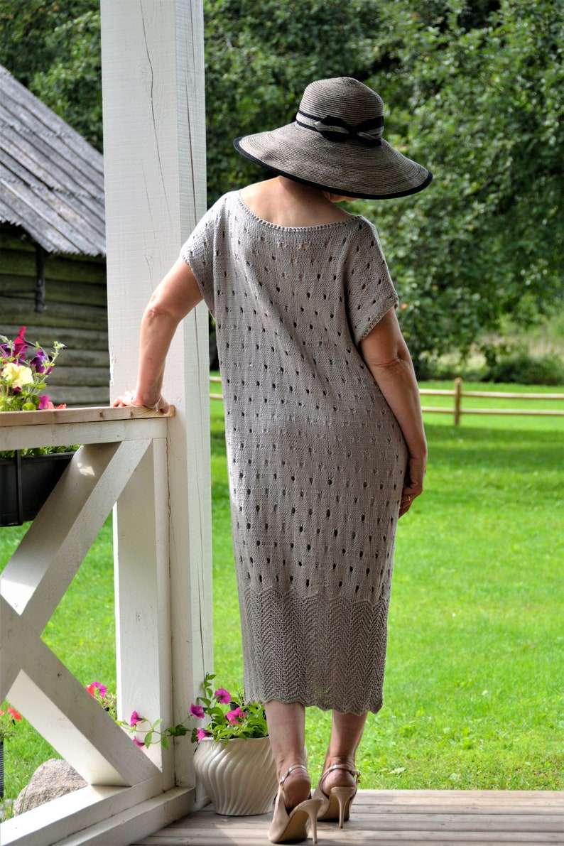 Cotton Knit Dress, Knitting Pattern Dress, Summer Dress, Knitting for Women, Women Dress, Windy Dress image 6