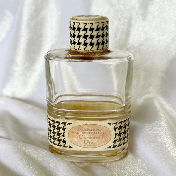 Authentic vintage empty bottle of Christian Dior Paris , Diorissimo , Eau De Toilette , Made in France