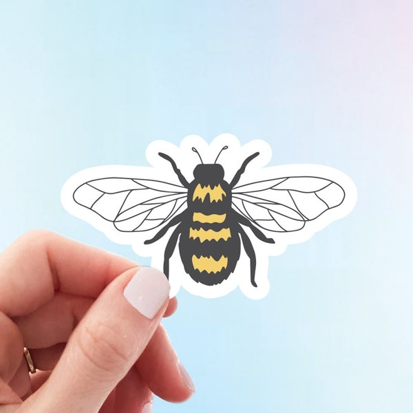 Bee Sticker | Cute Honey Bee Laptop Water Bottle Sticker Decal | Weatherproof Vinyl Sticker by Hello Happy Designs