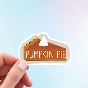Cute Pumpkin Pie Sticker |  Fall Pumpkin Pie Weatherproof Vinyl Sticker by Hello Happy Designs