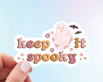 Keep It Spooky Sticker | Retro Style Spooky Ghost Weatherproof Vinyl Sticker by Hello Happy Designs