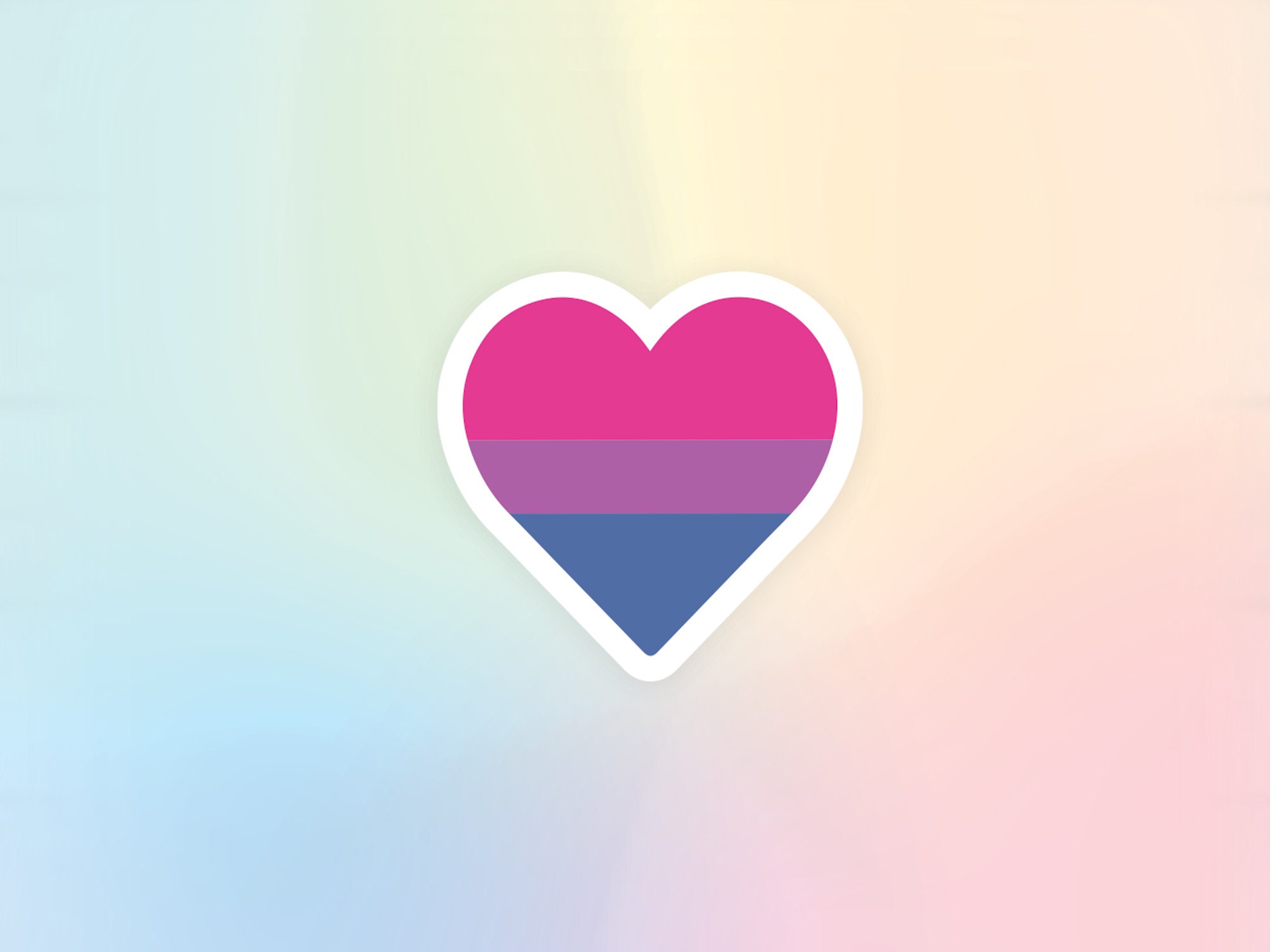 Bisexual Pride Flag Sticker | Bisexual Flag Heart Laptop Water Bottle ...
