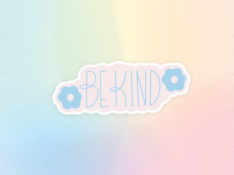 Be Kind Weatherproof Vinyl Sticker by Hello Happy Designs - Etsy