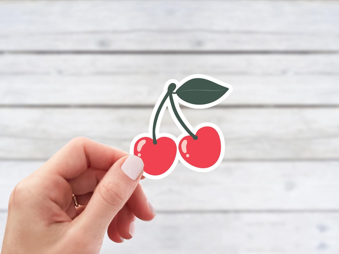 Retro Cherries Sticker | Weatherproof Vinyl Sticker - Etsy