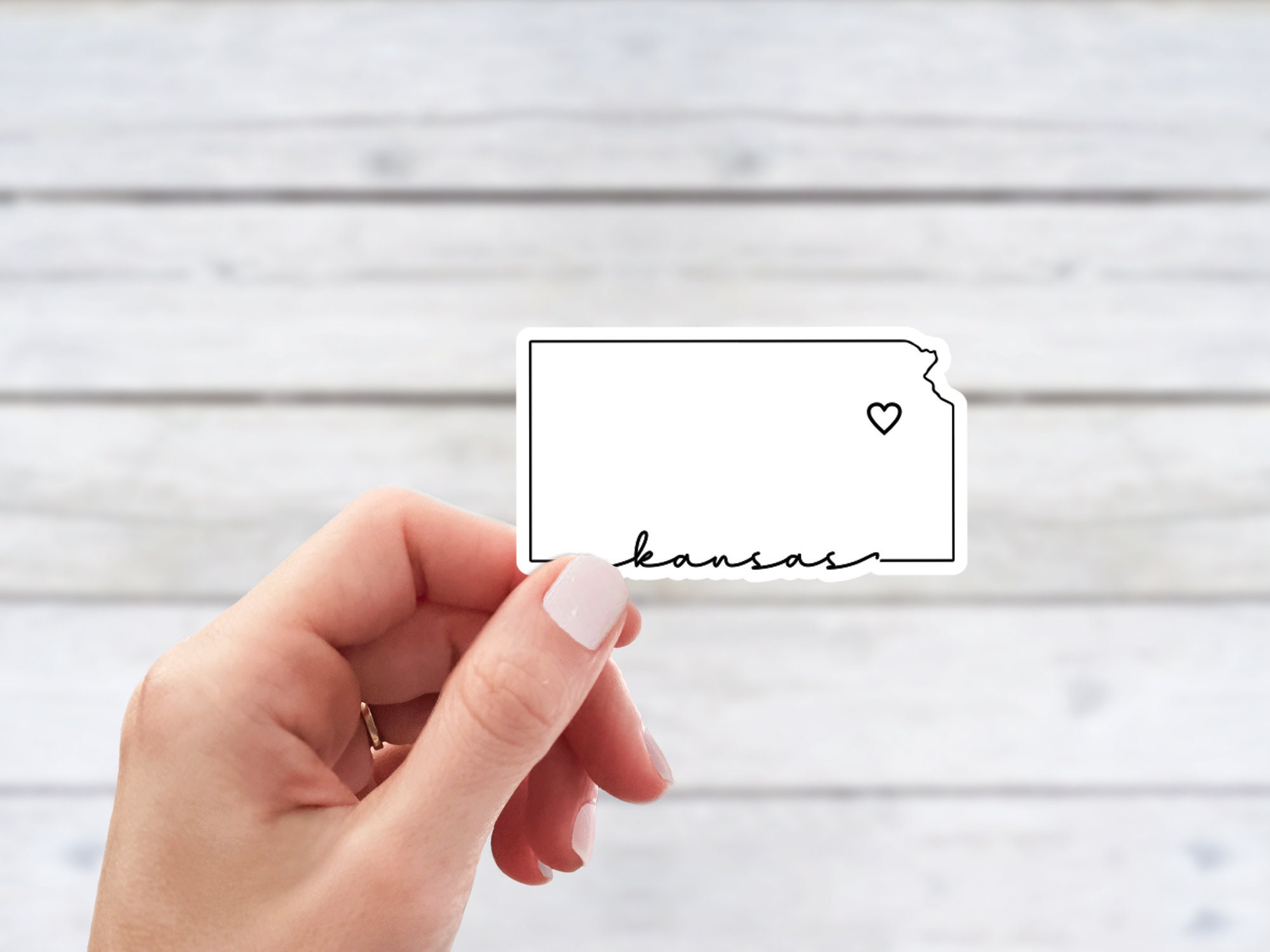 Kansas Weather Sticker Kansas Sticker | Minimalist Heart State Sticker | Gift for Resident of ...