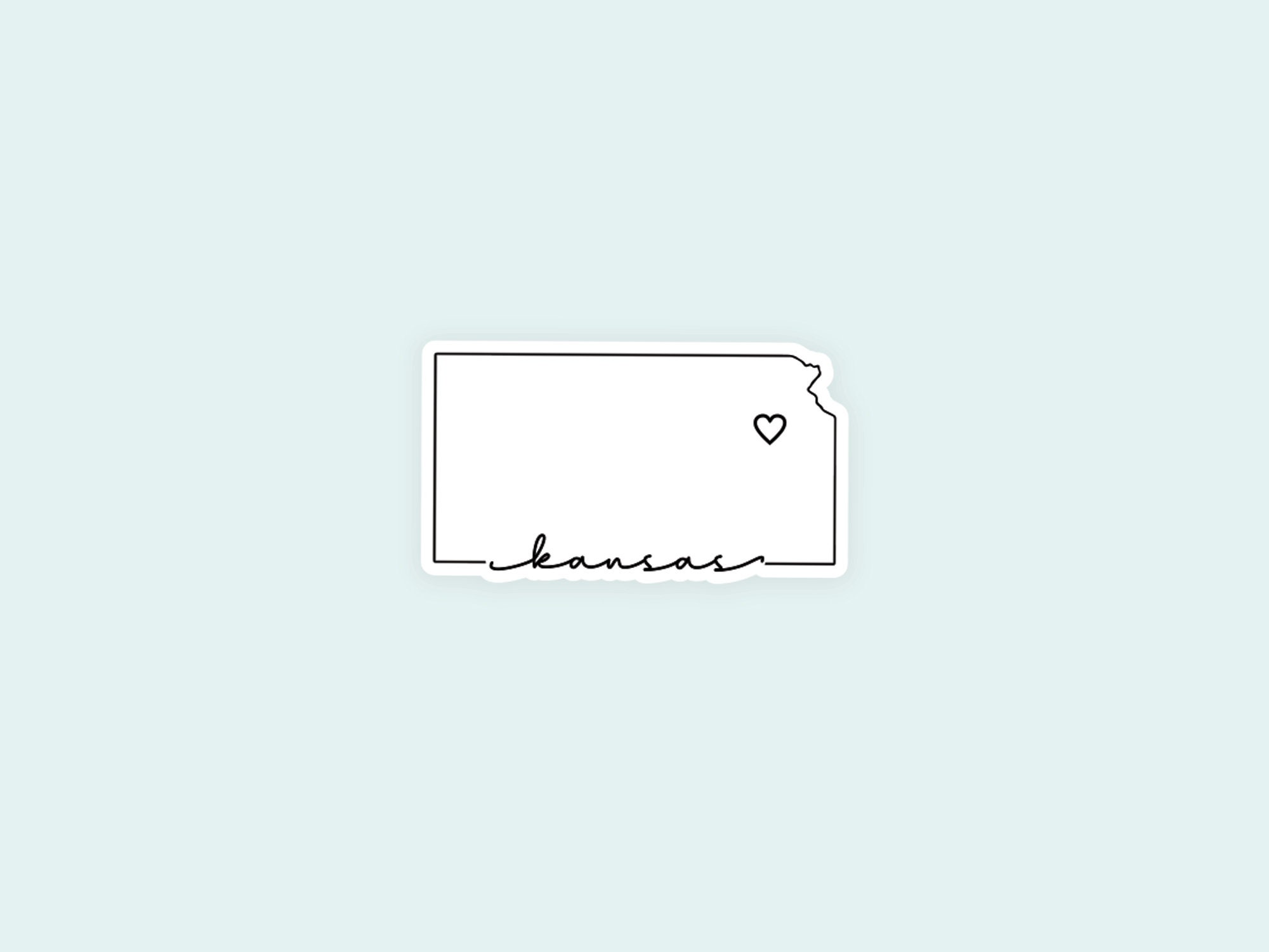 Sticker Sheet Kansas Kansas Sticker | Minimalist Heart State Sticker | Gift for Resident of ...