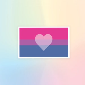 Bisexual Pride Flag Sticker | Bisexual Flag Laptop Water Bottle Sticker ...