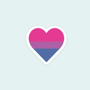 Bisexual Pride Flag Sticker Bisexual Flag Heart Laptop Water Bottle ...