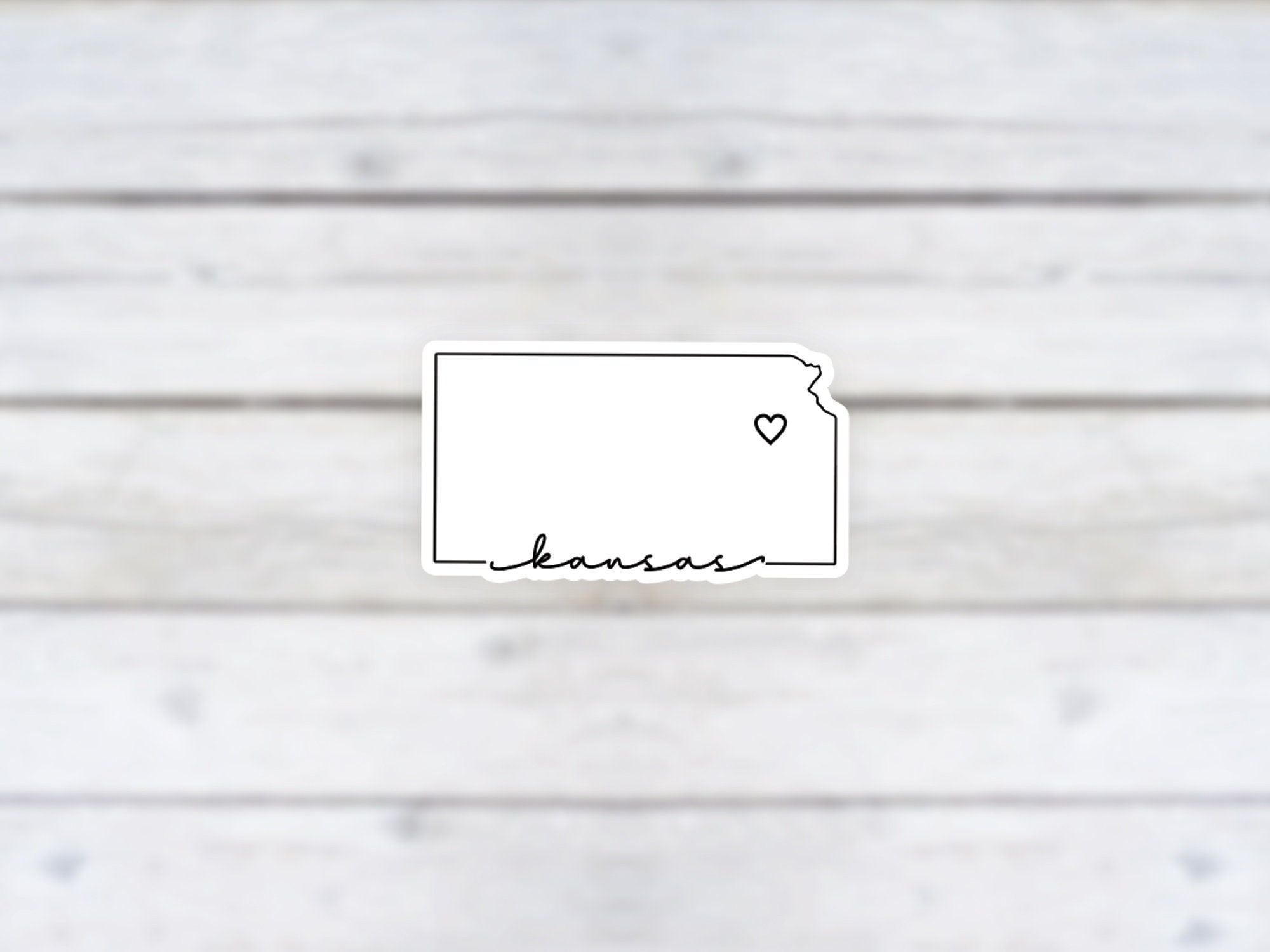 Kansas Weather Sticker Kansas Sticker | Minimalist Heart State Sticker | Gift for Resident of ...