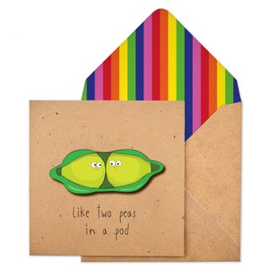 Handmade Two Peas In A Pod Greeting Card - TC001-ON