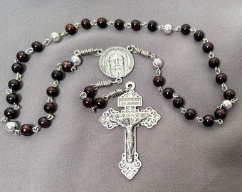 Chaplet: Holy Face, Purple Glass Pearl Beads