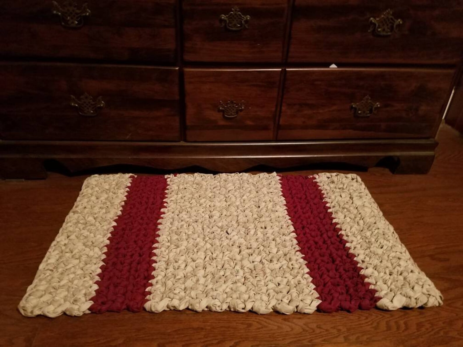 Rectangle Crocheted Fabric Rug Crochet Rag Rug Handmade Etsy