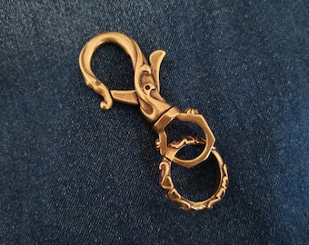 Brass Key Ring Hook,Key Hook,Custom Keychain,Leathercraft Hardware,Brass Keychain Custom,Fish Hook Key Chain,Belt Hook,Key Chain Hook