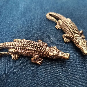 Messing Krokodil, antike Messing Krokodil Statue, antike Sammlung, Tischdekoration, Messing Alligator Figur, Messing Tierfigur, 4AD
