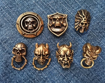 Brass Concho,Screwback Conchos,Indian Chief Screw,Leather Decoration,Retro Concho Screw Back Rivets,Skull Screw Studs,Leather Accessories,A3