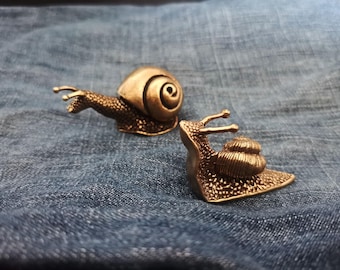 Caracol de latón, Estatua de caracol de latón, Caracol de latón retro, Colección antigua, Decoración de mesa, Figurilla de caracol de latón, Figurilla de animal de latón, Q1