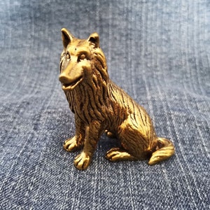 Entzückende Messing Hundefigur, antike Sammlung, Messing Hundefigur, Dekoration, Dekoration, kleine Bronze Hundefigur, Haustier Erinnerungsgeschenk, AS8