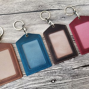 Gepersonaliseerde volnerf lederen badgehouder, aangepaste ID-houder, badgehouder, ID-pashouder, verticale ID-badgehouder, personeelsbadge, AS1