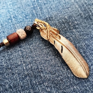 Brass Feather,Keychain Pendant,Bag Charms,Feather Claw Keychain,Brass Keychain,Personalized Bag and Tag,Feather Pendant,6BA