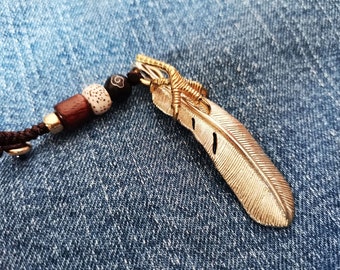 Brass Feather,Keychain Pendant,Bag Charms,Feather Claw Keychain,Brass Keychain,Personalized Bag and Tag,Feather Pendant,5BA