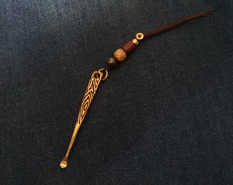 Brass Ear Pick,Keychain Pendant,Ear Pick Wax Remover,Ear Pick Keychain,Brass Keychain,Brass Ear Spoon,5GOOD