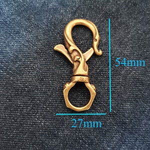 Brass Key Ring Hook,Key Hook,Custom Keychain,Leathercraft Hardware,Brass Keychain Custom,Fish Hook Key Chain,Belt Hook,Key Chain Hook image 5