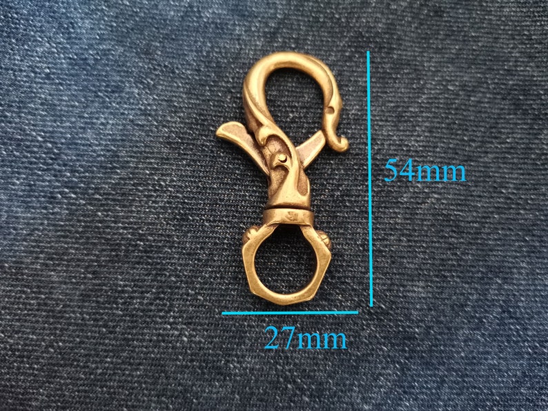 Brass Key Ring Hook,Key Hook,Custom Keychain,Leathercraft Hardware,Brass Keychain Custom,Fish Hook Key Chain,Belt Hook,Key Chain Hook image 5