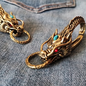 Dragon Keychain,Messing Dragon Head,Messing Schlüsselanhänger Haken,Custom Schlüsselanhänger,Messing Keychain Custom,Gürtelhaken