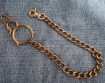 Wallet Bag Purse Chain,Brass Key Chain,Wallet Chain,Brass Wallet Chain with Fish Hook,Belt Hook,Key Chain Hook,AS3